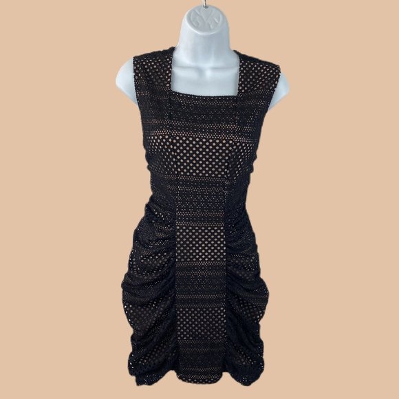 BCBG MAXAZRIA - Black Lace/Eyelets - BodyCon Dress - Picture 1 of 6